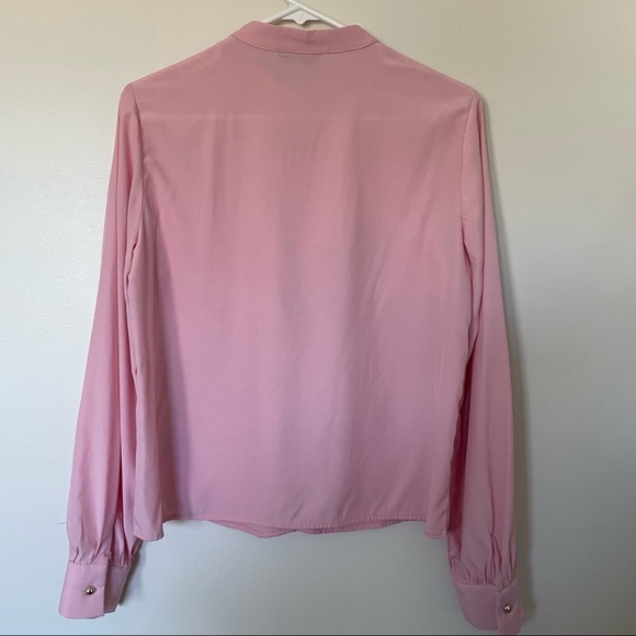 7 Tops $25/ SHEIN Pink Long Sleeve Ruffle Blouse. Size Medium - Picture 7 of 8